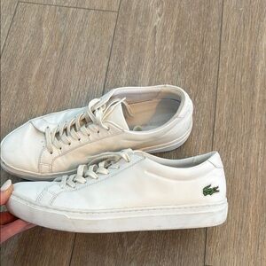 Lacoste White Sneakers Classic Low-Top Design Size 9